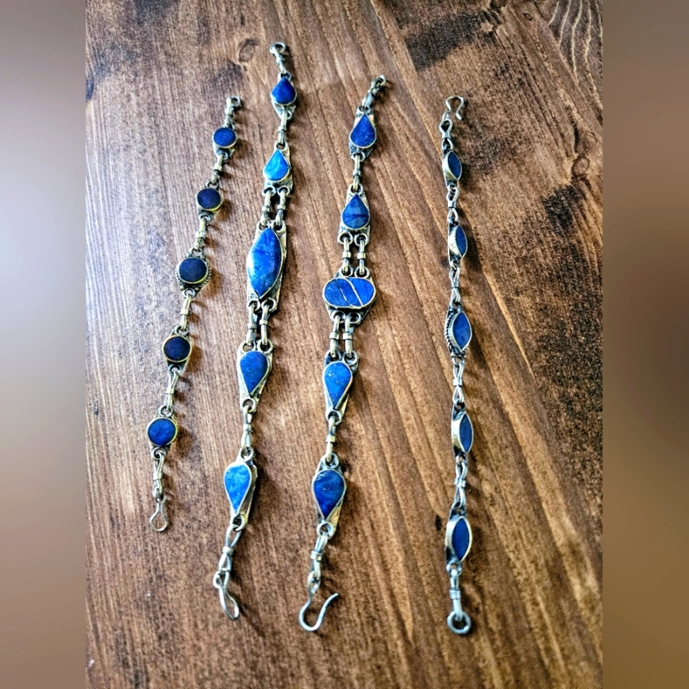 Handmade Antique lapis lazuli bracelets,Afghani Tribal jewelry